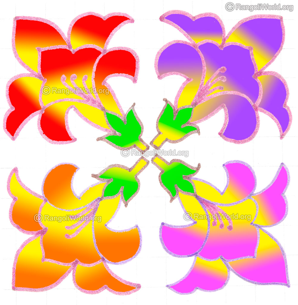 Simple flower kolam may5 2015