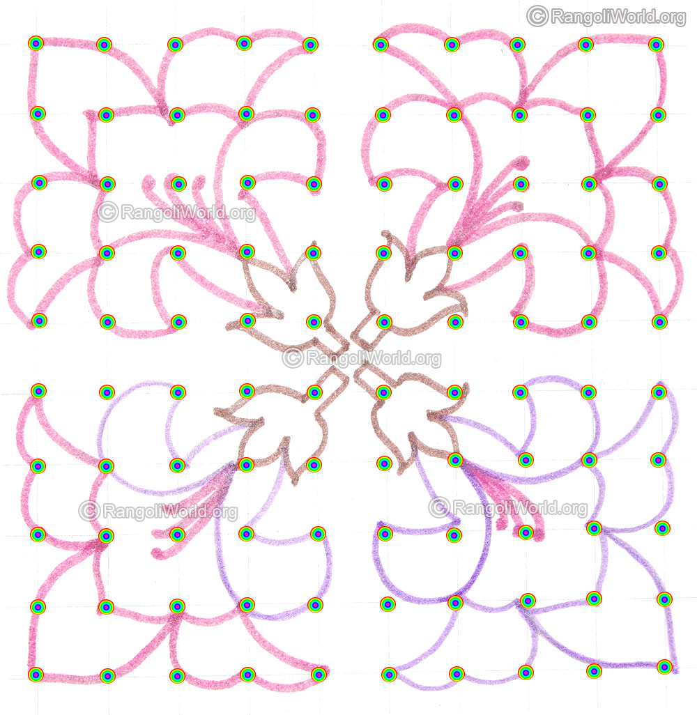 Simple flower kolam may5 2015 pencil outline
