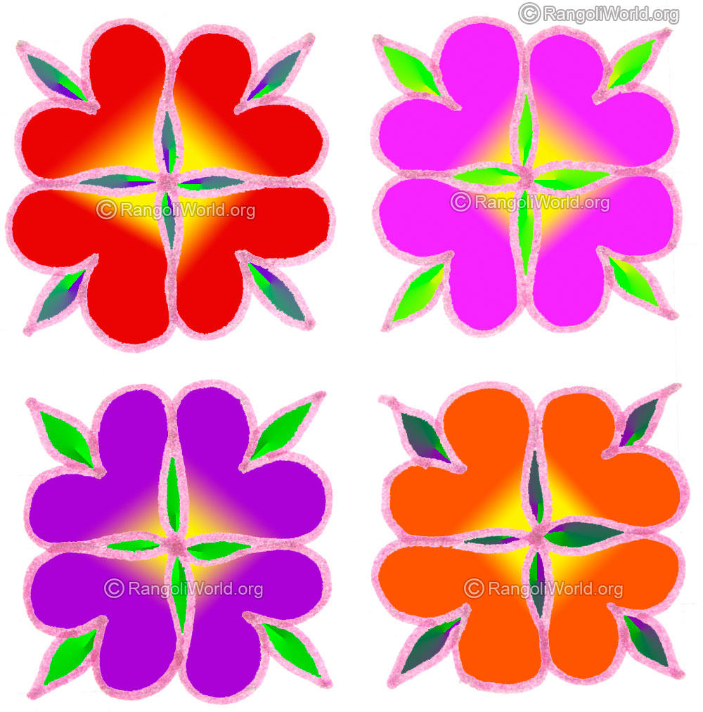 Simple heart shaped flower kolam may5 2015