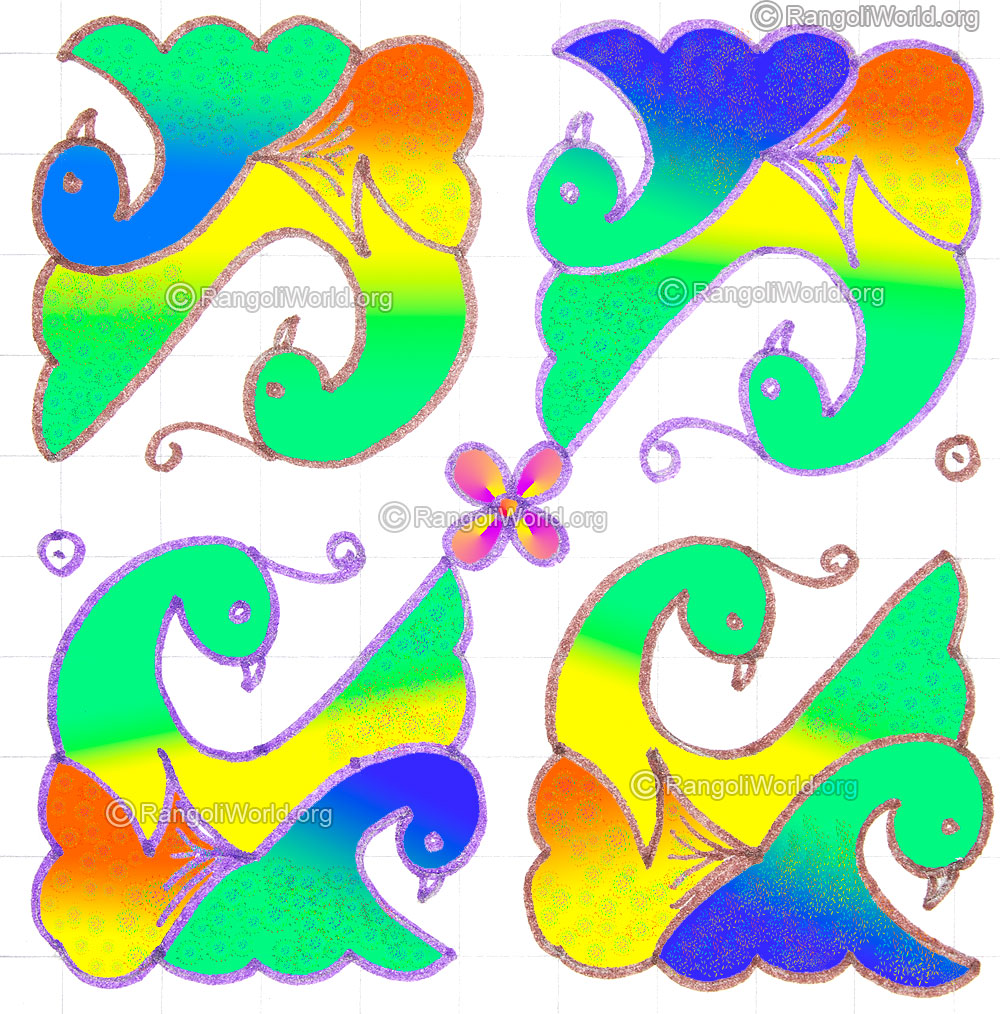 Twin peacock kolam may5 2015