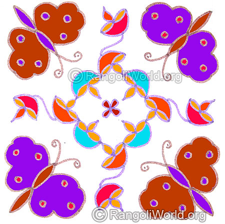 Butterfly agal vilakku kolam may1 2015