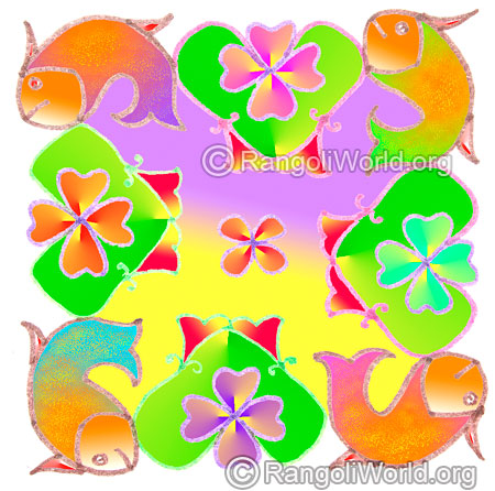 Fish and flower kolam may5 2015