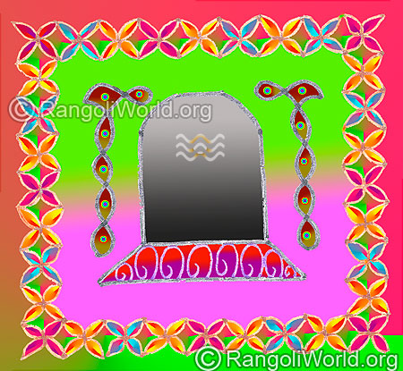 Maha shivaratri shiva linga pooja kolam feb 2015