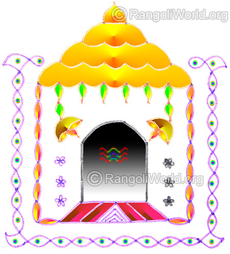 Shiva lingam pradosha puja kolam feb17 2015