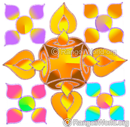 Simple diwali deepam puja flower kolam may5 2015