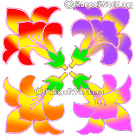 Simple flower kolam may5 2015