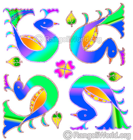 Simple modern peacock kolam may1 2015