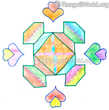 Simple pongal flower kolam may5 2015