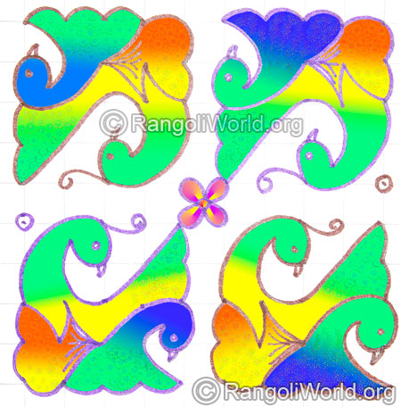 Twin peacock kolam may5 2015