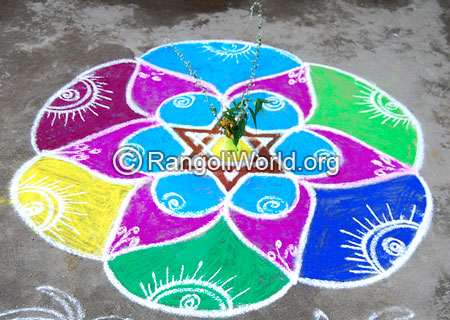 Chithirai festival pooja rangoli april14 2015