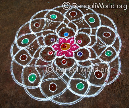 Double stroke freehand festival rangoli april14 2015