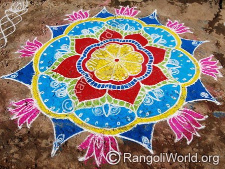 Easy lotus freehand rangoli april14 2015