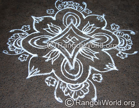Easy pooja festival freehand rangoli april14 2015