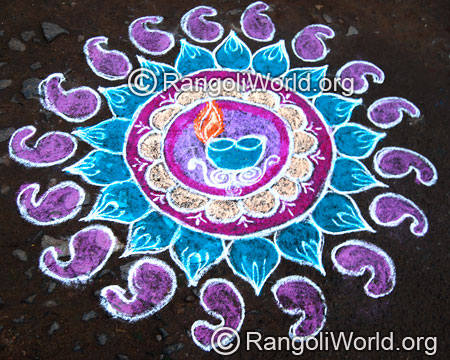 Festival deepam freehand rangoli april14 2015
