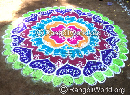 Flower festival freehand rangoli april 12 2015