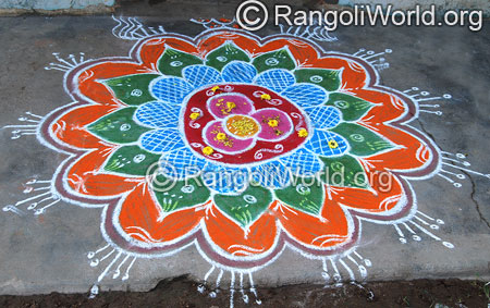 Flower freehand rangoli april14 2015