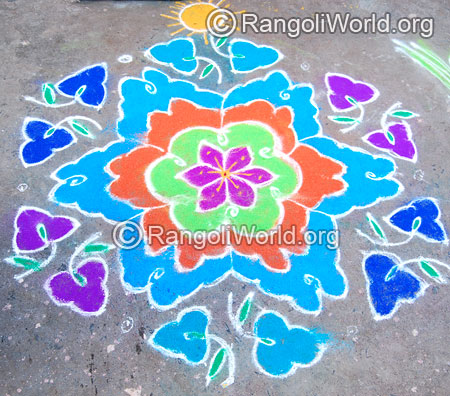 Flower street kolam rangoli april14 2015