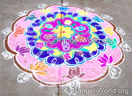 Flowers festival rangoli april14 2015