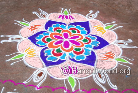 Lotus flower festival freehand rangoli april14 2015