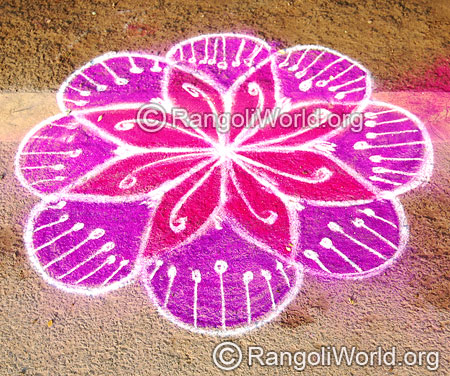 Quick simple freehand rangoli april14 2015