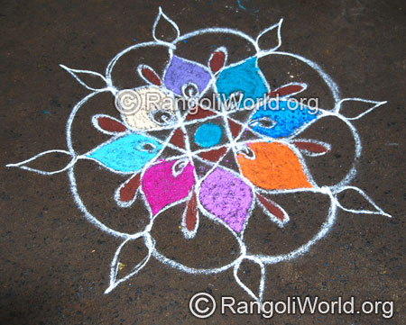 Simple easy pooja freehand rangoli april14 2015