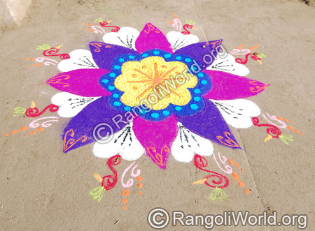 Simple freehand festival rangoli april14 2015