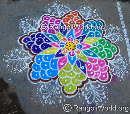 Simple grapes freehand rangoli april14 2015