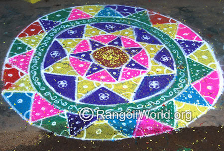 Star freehand fetival rangoli april14 2015