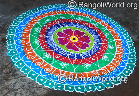 Temple festival freehand rangoli april14 2015