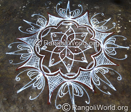 Temple freehand rangoli april14 2015