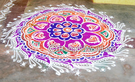 Traditional festival freehand rangoli april14 2015