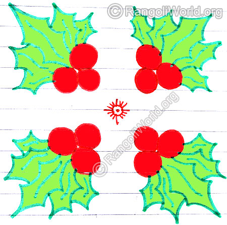 Christmas fruits kolam