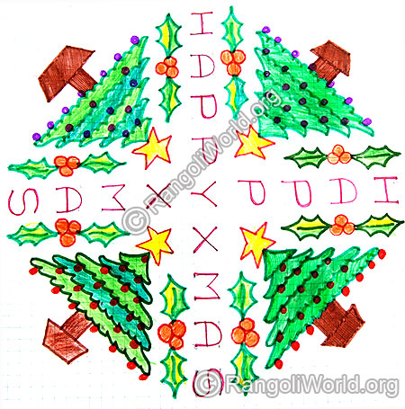 Happy Christmas Kolam design