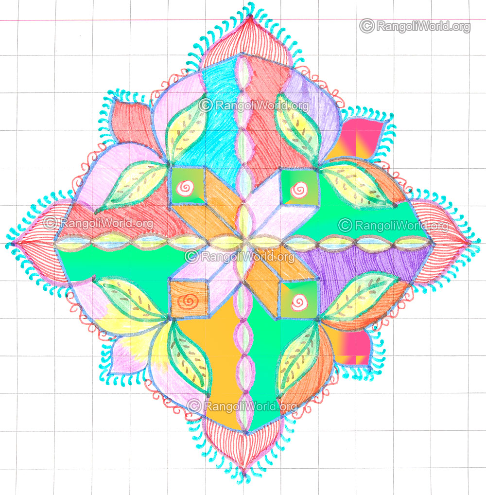 Colorful dotted pattern rangoli kolam may8 2015