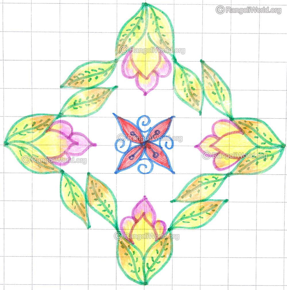 Flower and leaf kolam may8 2015