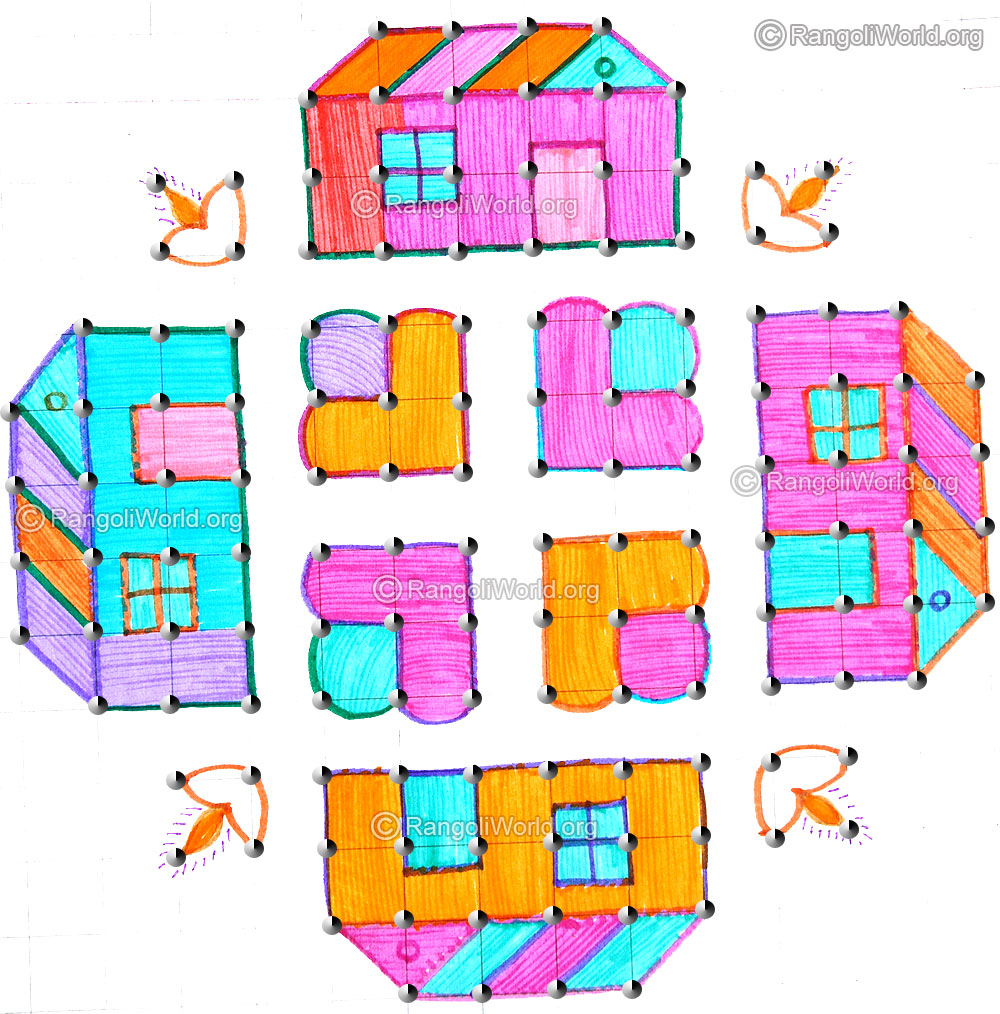 Home with agal vilakku kolam 2015 with dots