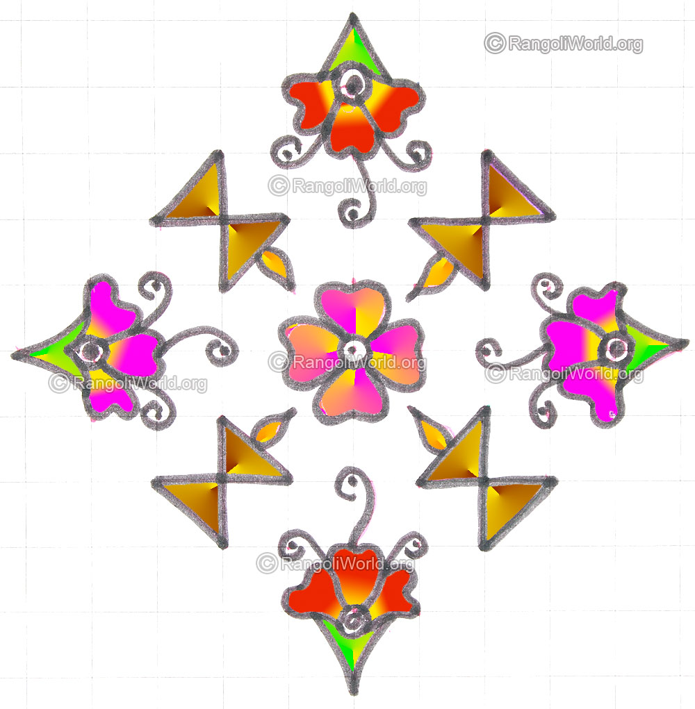 Karthigai deepam flower kolam may8 2015