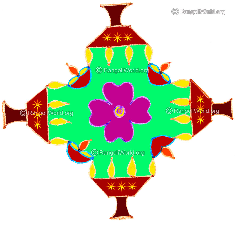 Kuthu Vilakku kolam april24 2015