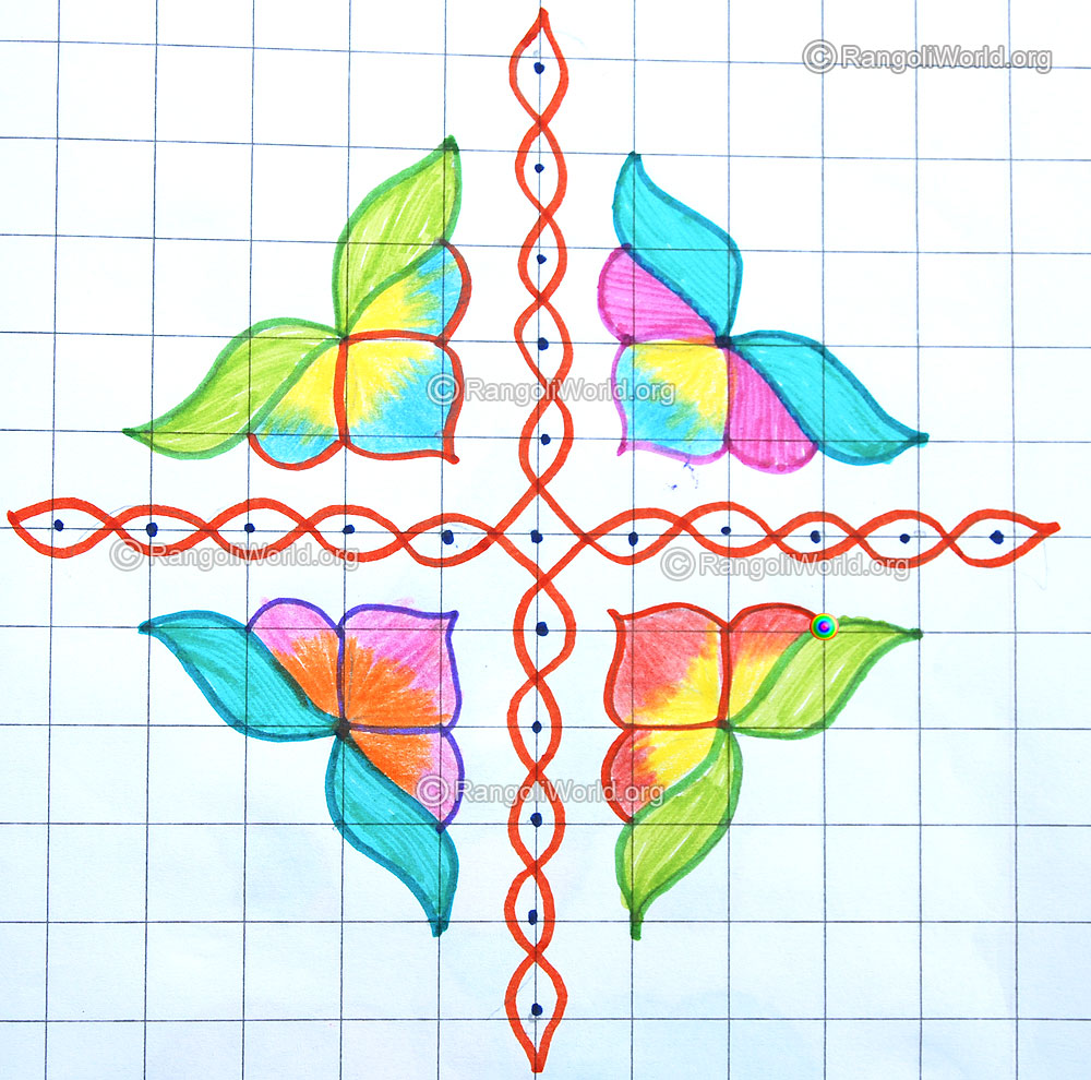 Lotus flower and sikku kolam april24 2015