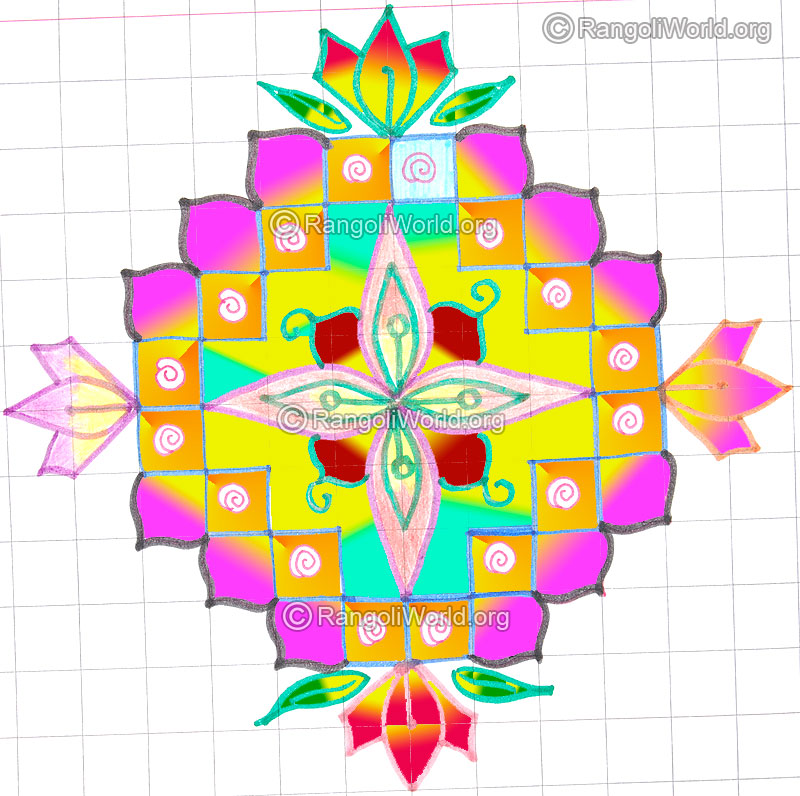 Lotus flower pooja room kolam may8 2015