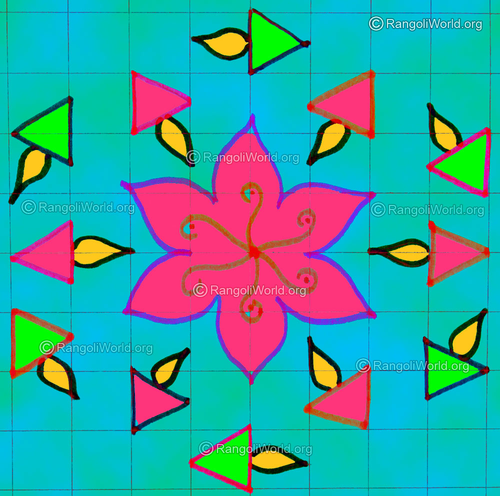 Simple vilakku poojai kolam april24 2015