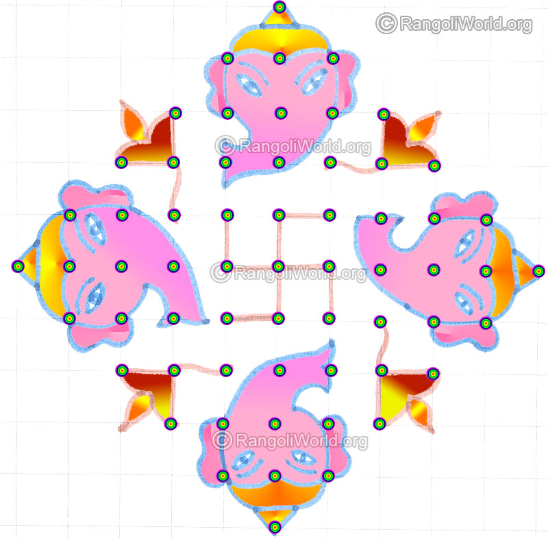 Simple vinayagar deepam pooja kolam aug 2015