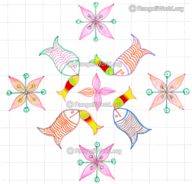 Small fish flower kolam may8 2015