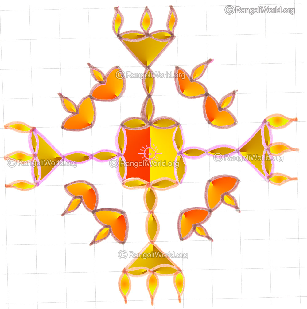 Small kuthu vilakku deepam kolam may8 2015