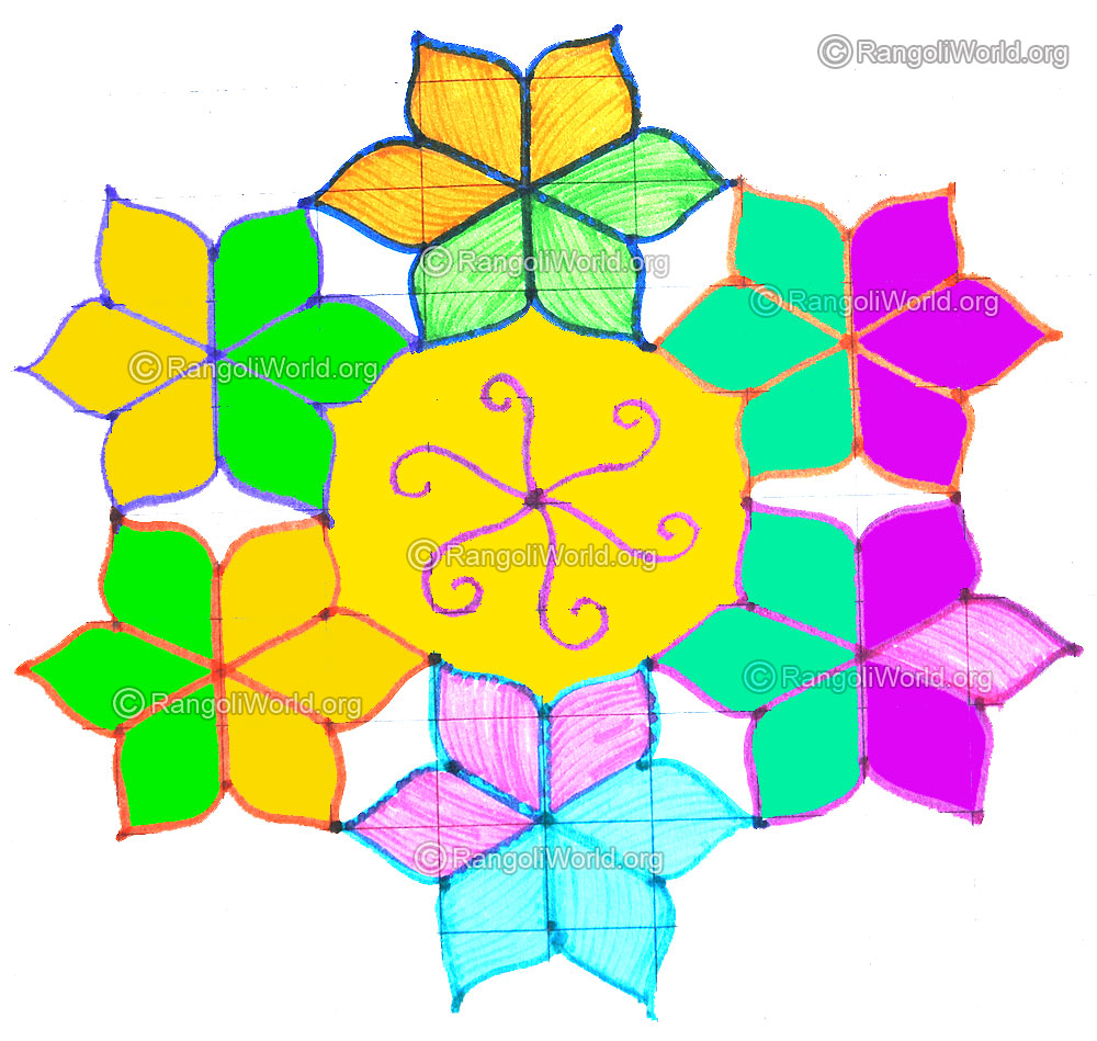 Star flower kolam april24 2015