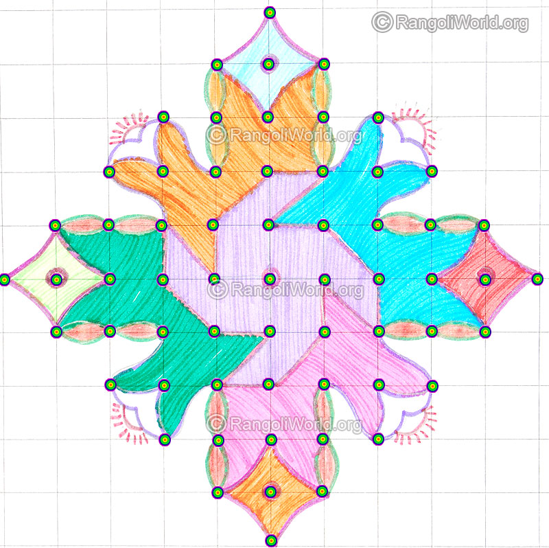 Sunrise pooja kolam may8 2015 with dots