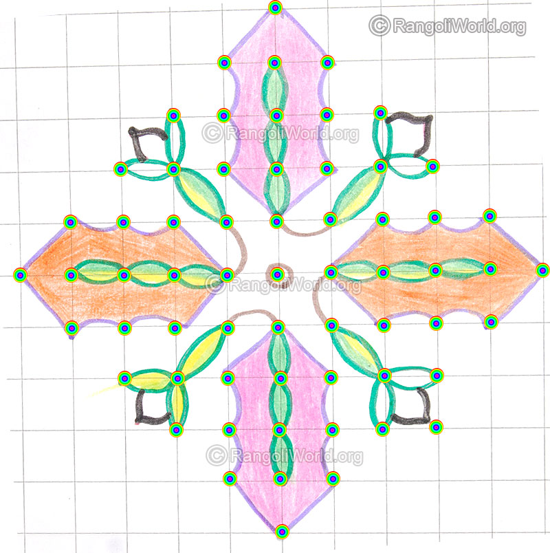 Tiny flower kolam may8 2015 with dots