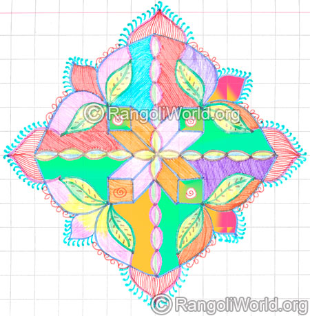 Colorful dotted pattern rangoli kolam may8 2015
