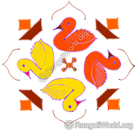 Duck and vilakku kolam april24 2015