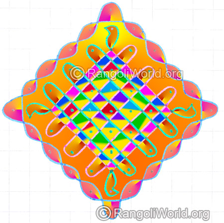 Easy pinnal puja kolam